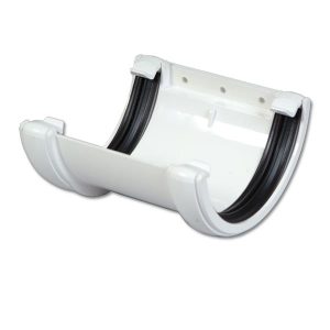 white plastic guttering